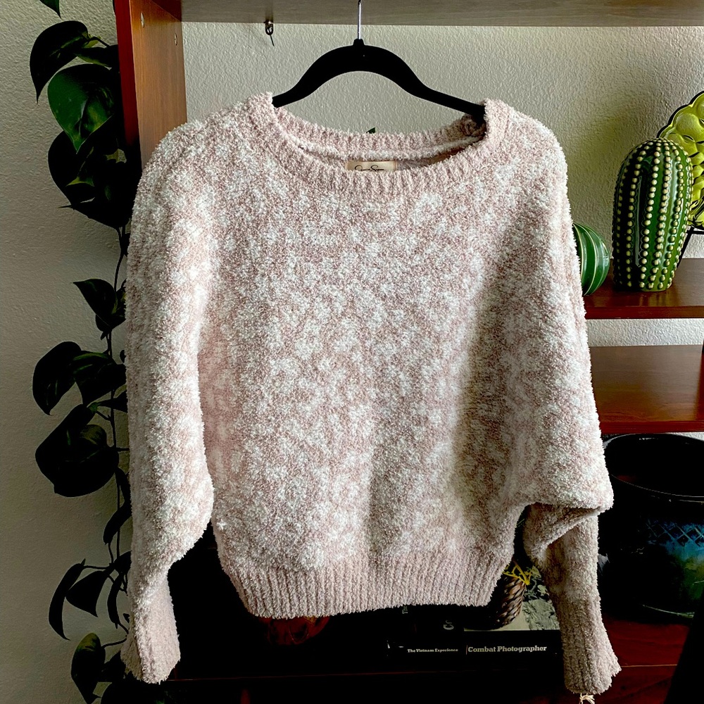 Jessica Simpson Leopard print cream sweater